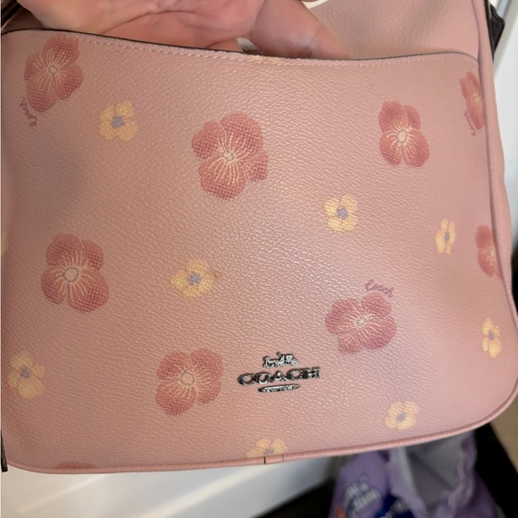 COACH PINK FLOWER HOBO PURSE - Picture 9 of 12